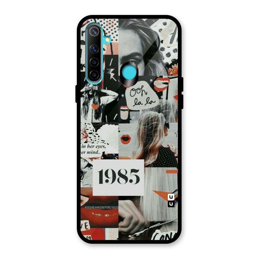 Retro Pattern Glass Back Case for Realme 5