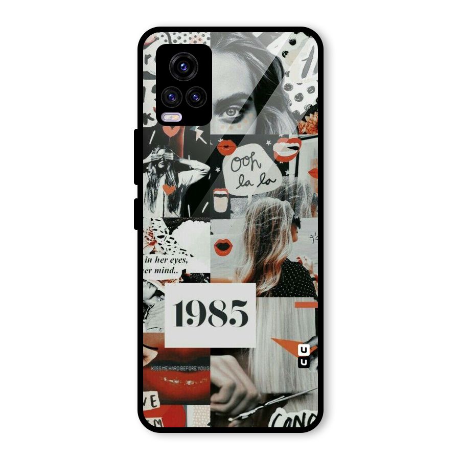 Retro Pattern Glass Back Case for Vivo V20 2021