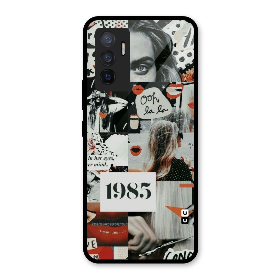 Retro Pattern Glass Back Case for Vivo V23e