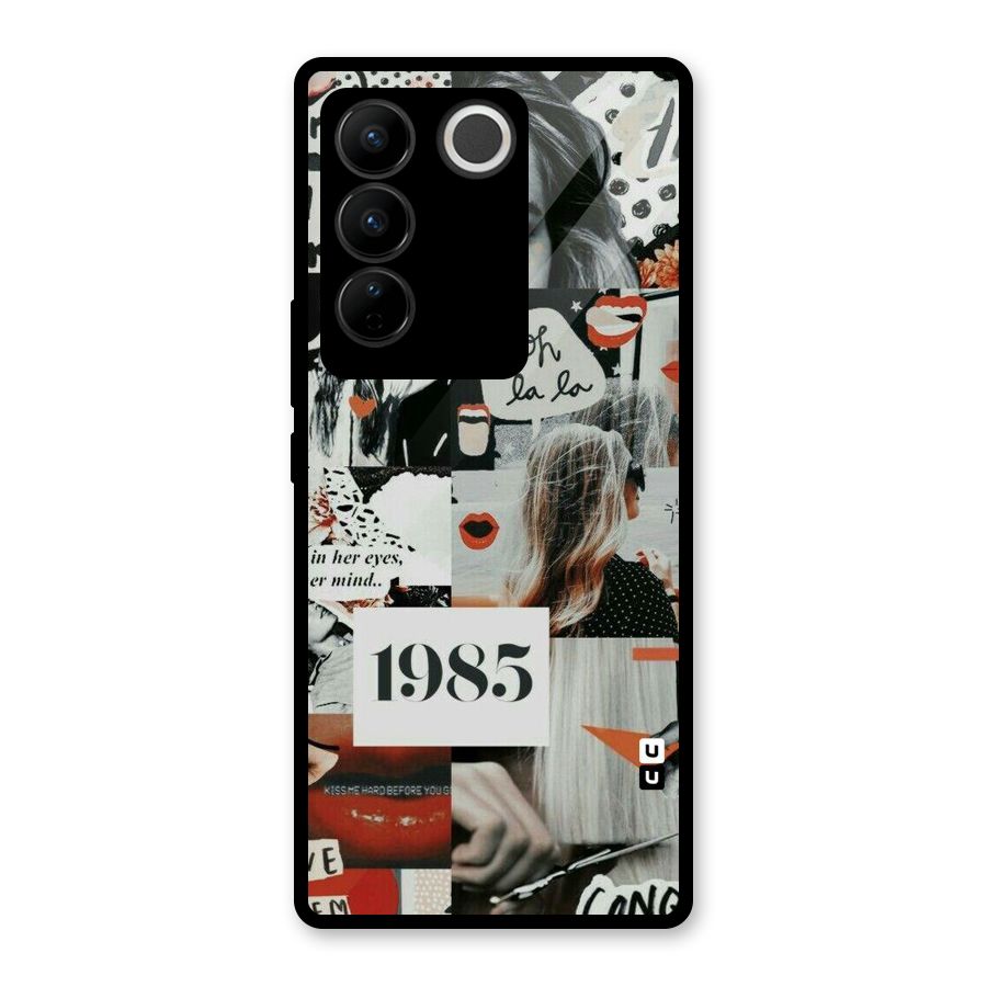 Retro Pattern Glass Back Case for Vivo V27