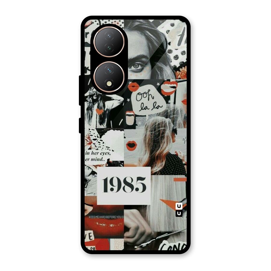 Retro Pattern Glass Back Case for Vivo Y100A