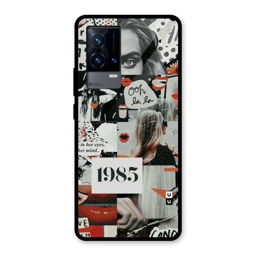 Retro Pattern Glass Back Case for iQOO 9 5G