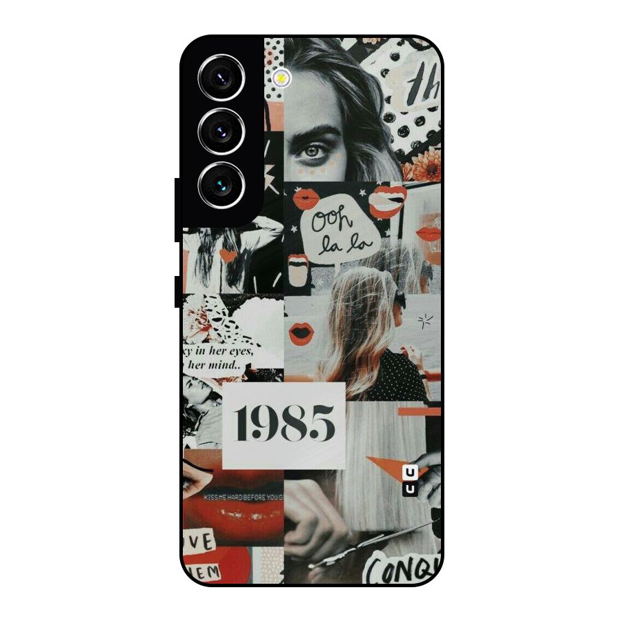 Retro Pattern Metal Back Case for Galaxy S22 5G