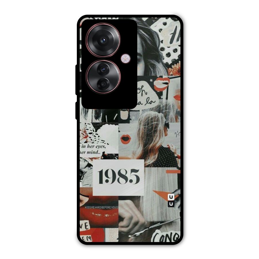 Retro Pattern Metal Back Case for Oppo F25 Pro