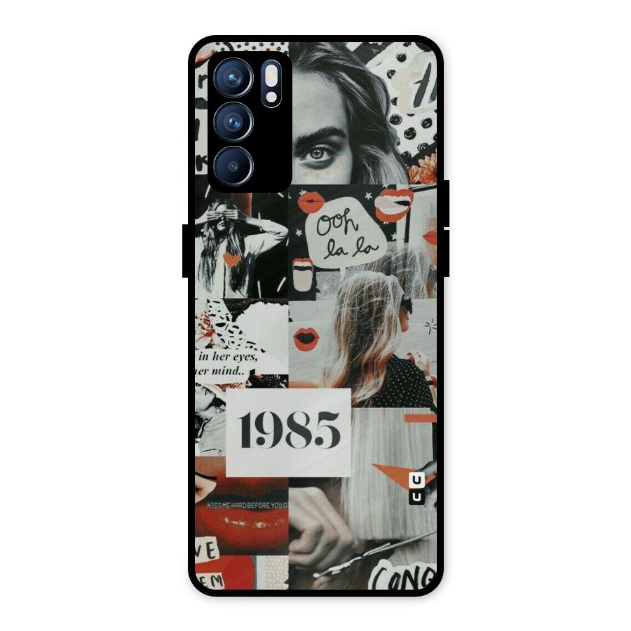 Retro Pattern Metal Back Case for Oppo Reno6 5G