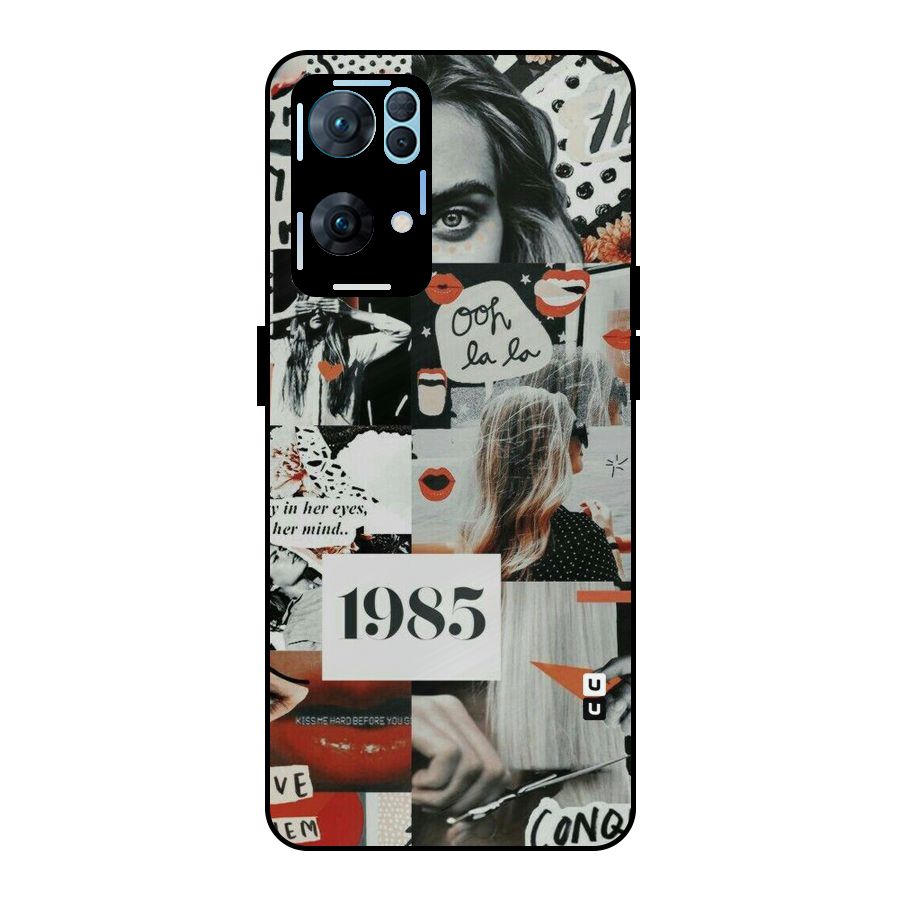 Retro Pattern Metal Back Case for Oppo Reno7 Pro 5G