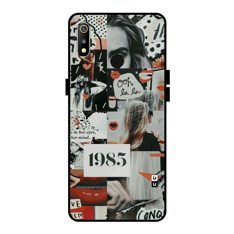 Retro Pattern Metal Back Case for Realme 3