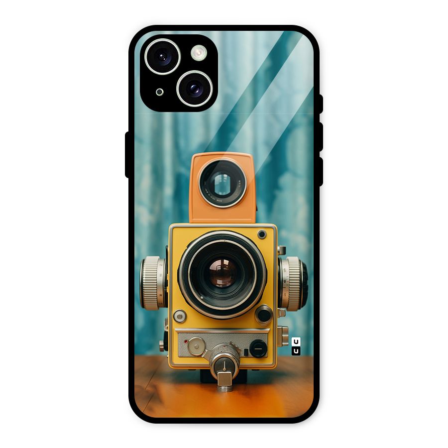 Retro Projector Glass Back Case for iPhone 15 Plus