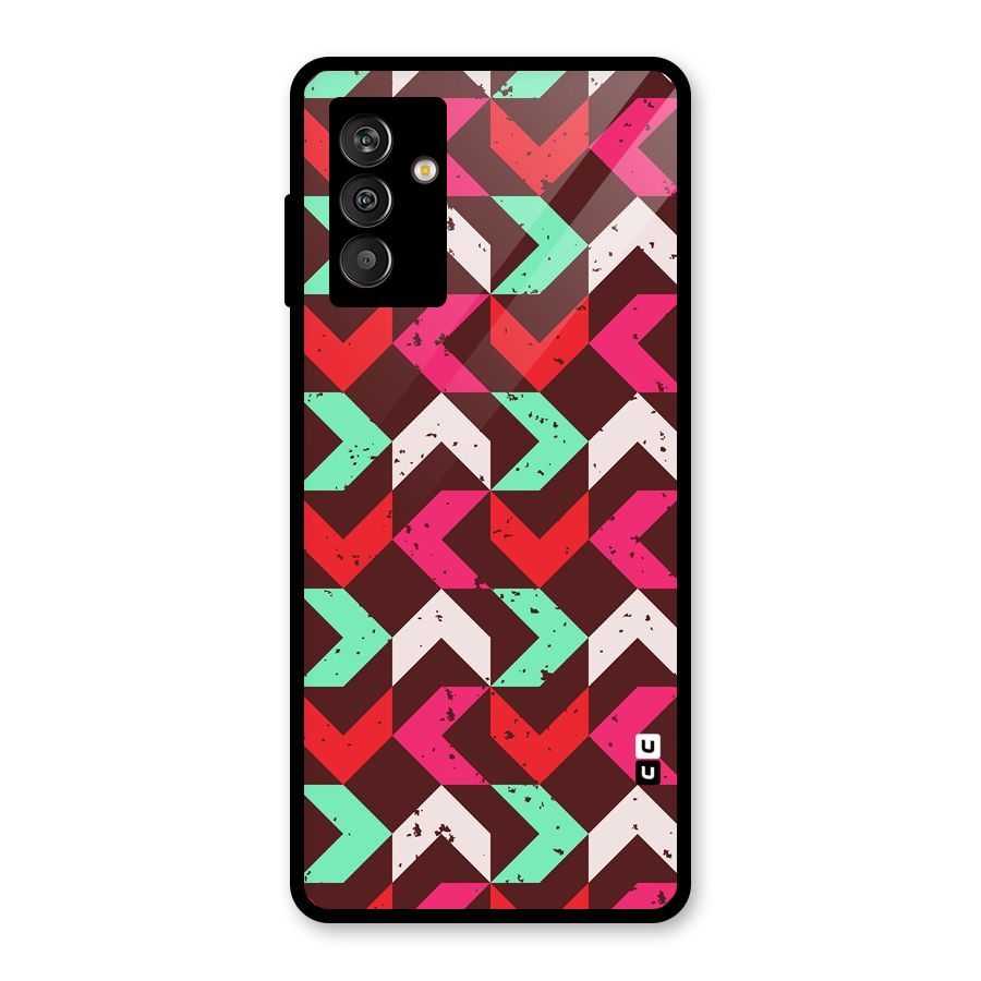 Retro Red Pink Pattern Glass Back Case for Galaxy M13