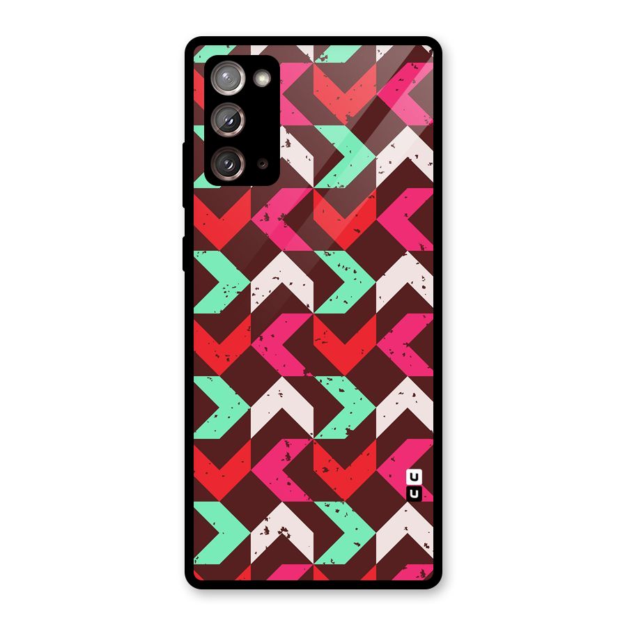 Retro Red Pink Pattern Glass Back Case for Galaxy Note 20