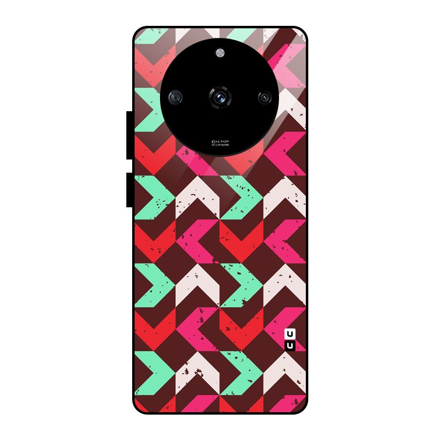 Retro Red Pink Pattern Glass Back Case for Realme Narzo 60 5G