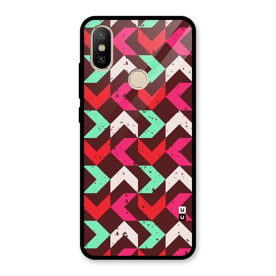 Retro Red Pink Pattern Glass Back Case for Redmi A2
