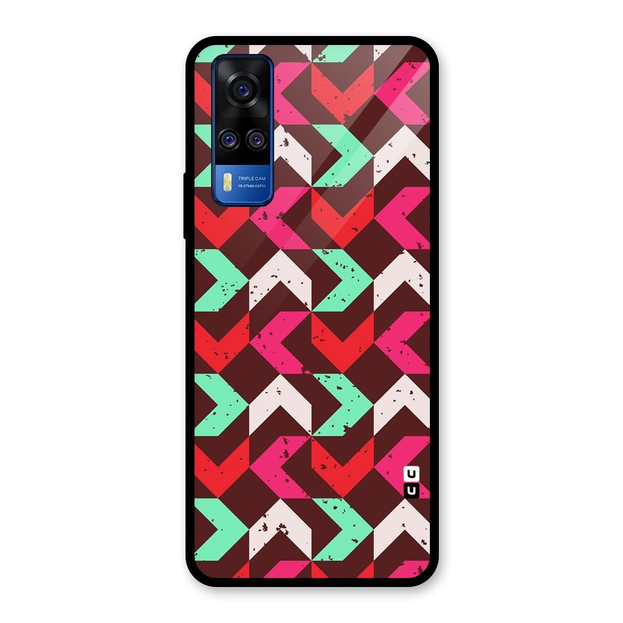 Retro Red Pink Pattern Glass Back Case for Vivo Y31