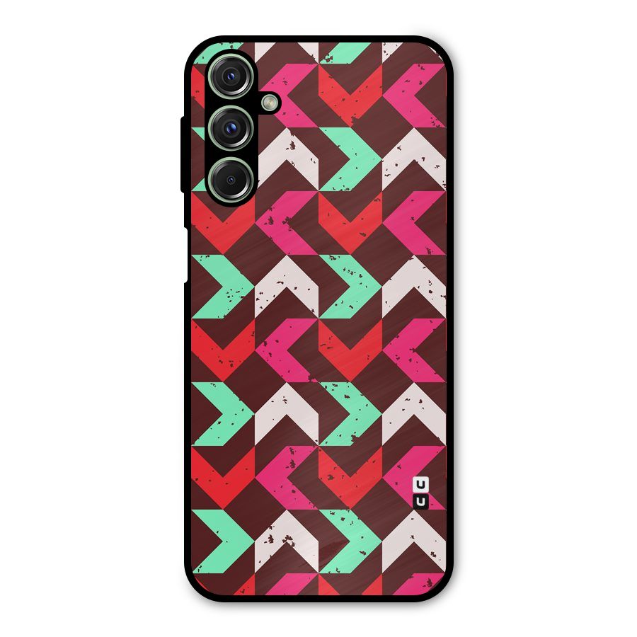 Retro Red Pink Pattern Metal Back Case for Galaxy F34