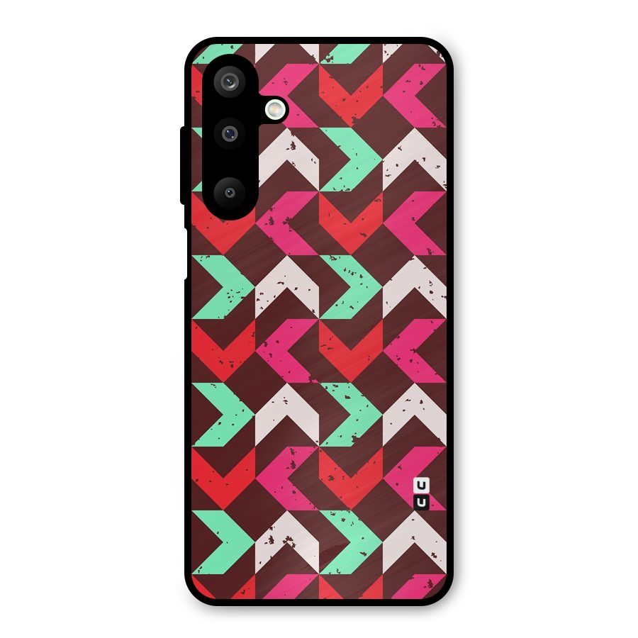 Retro Red Pink Pattern Metal Back Case for Galaxy M16