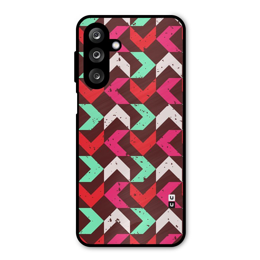 Retro Red Pink Pattern Metal Back Case for Galaxy M36