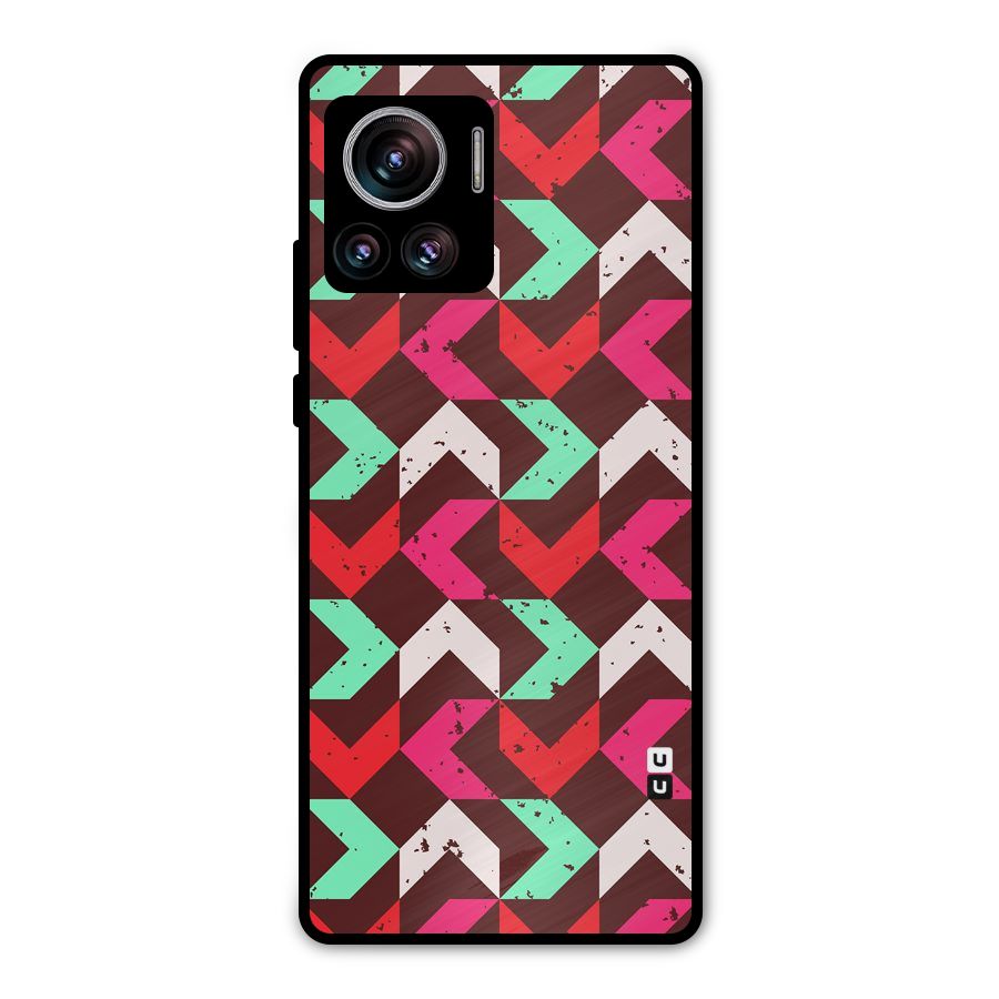 Retro Red Pink Pattern Metal Back Case for Motorola Edge 30 Ultra
