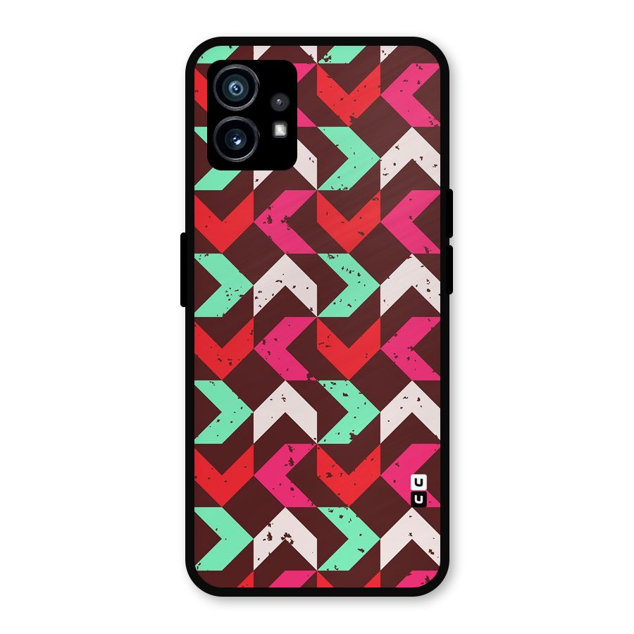 Retro Red Pink Pattern Metal Back Case for Nothing Phone 1