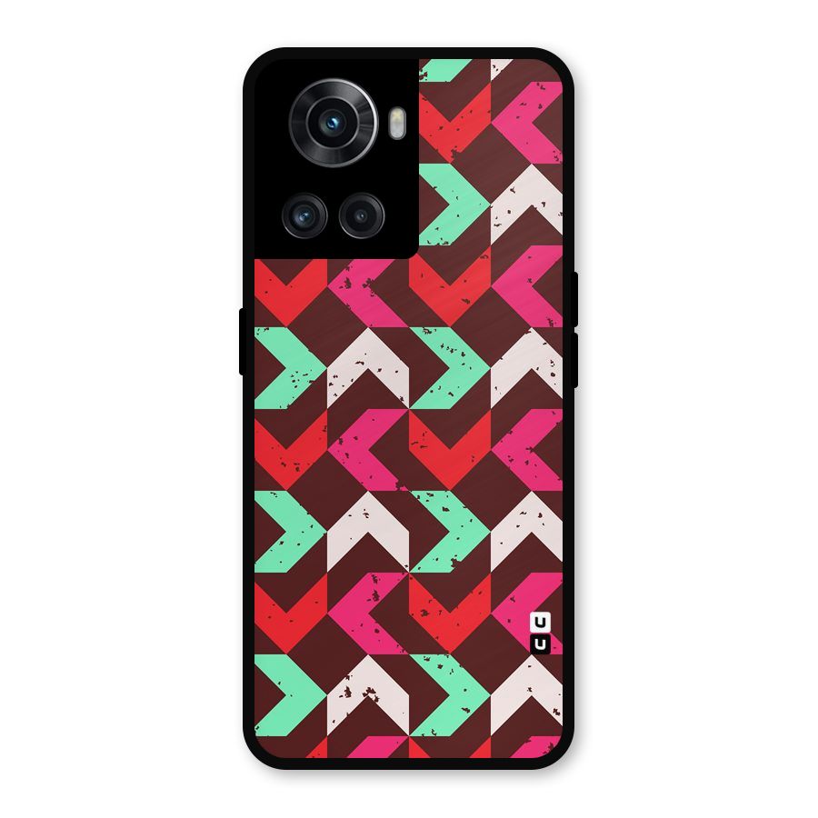 Retro Red Pink Pattern Metal Back Case for OnePlus 10R