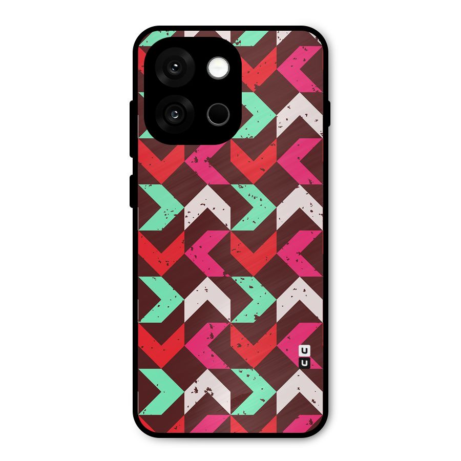 Retro Red Pink Pattern Metal Back Case for OnePlus 13s