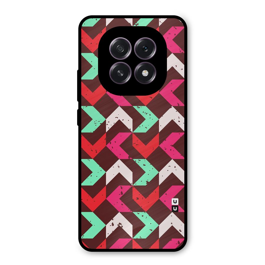 Retro Red Pink Pattern Metal Back Case for Oppo F29