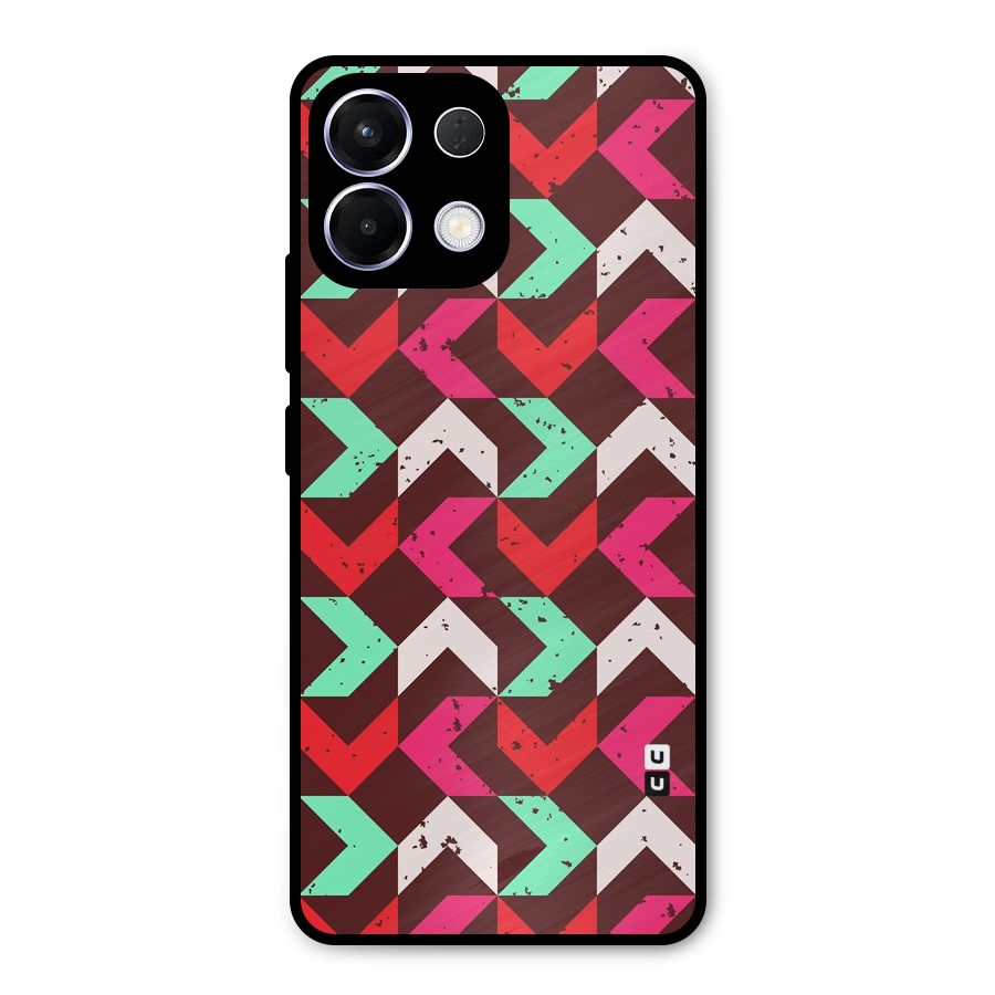 Retro Red Pink Pattern Metal Back Case for Oppo K13