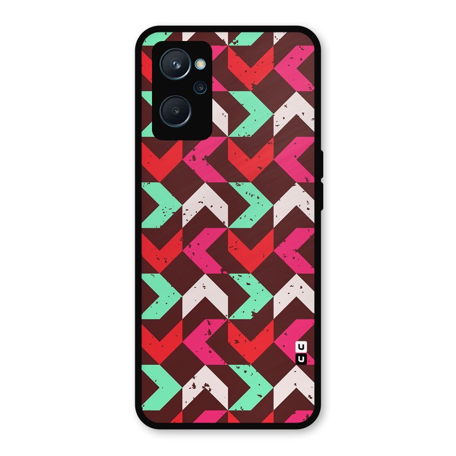 Retro Red Pink Pattern Metal Back Case for Realme 9i