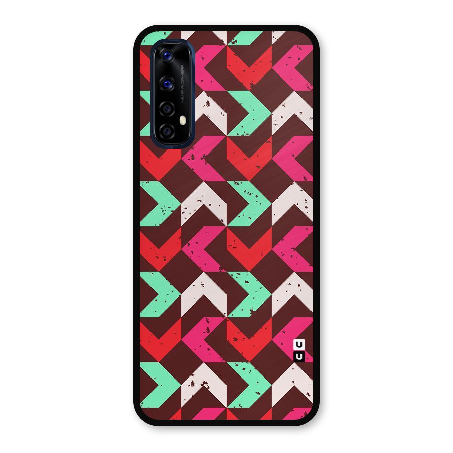 Retro Red Pink Pattern Metal Back Case for Realme Narzo 20 Pro