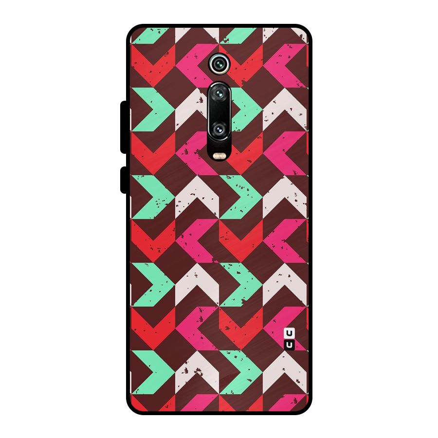 Retro Red Pink Pattern Metal Back Case for Redmi K20
