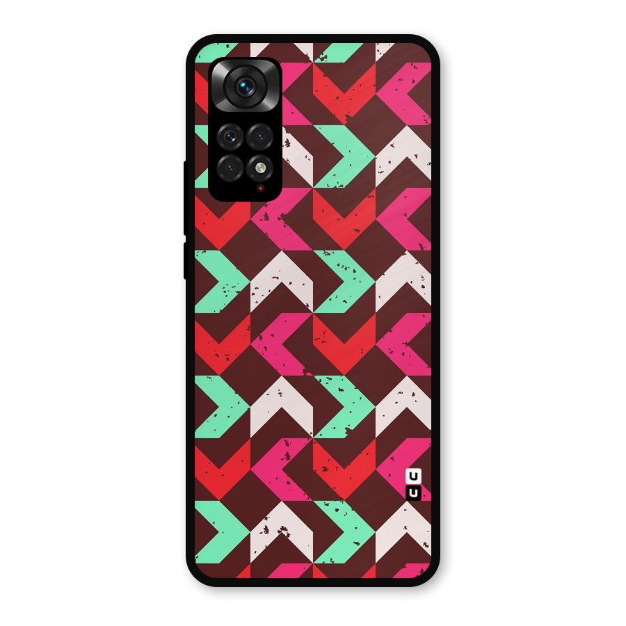 Retro Red Pink Pattern Metal Back Case for Redmi Note 11