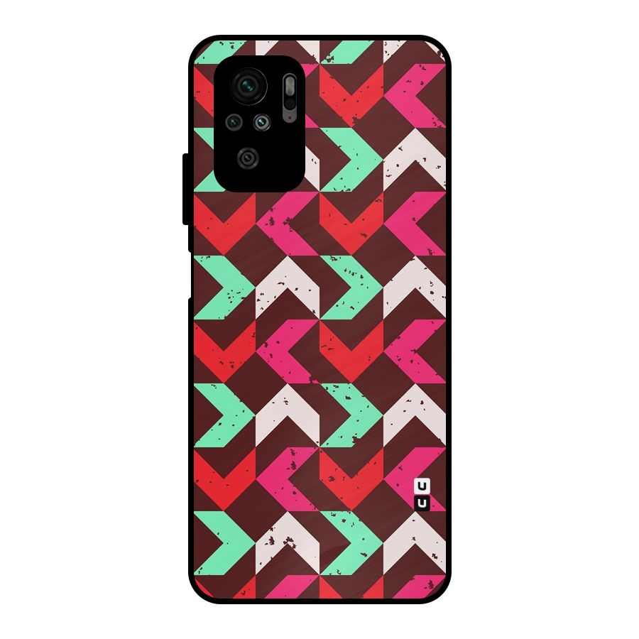 Retro Red Pink Pattern Metal Back Case for Redmi Note 11 SE