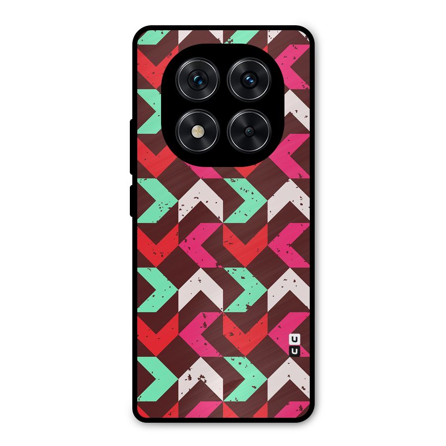 Retro Red Pink Pattern Metal Back Case for Redmi Note 14 Pro 5G