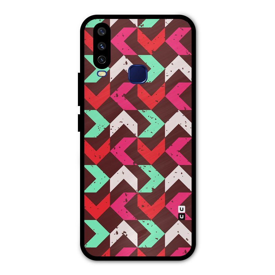 Retro Red Pink Pattern Metal Back Case for Vivo Y15