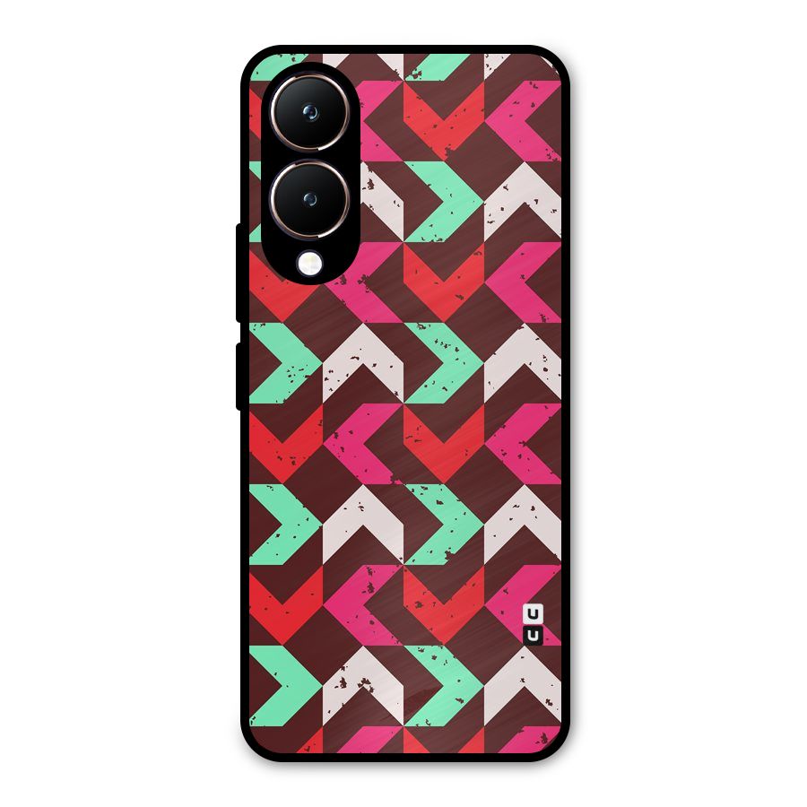 Retro Red Pink Pattern Metal Back Case for Vivo Y28