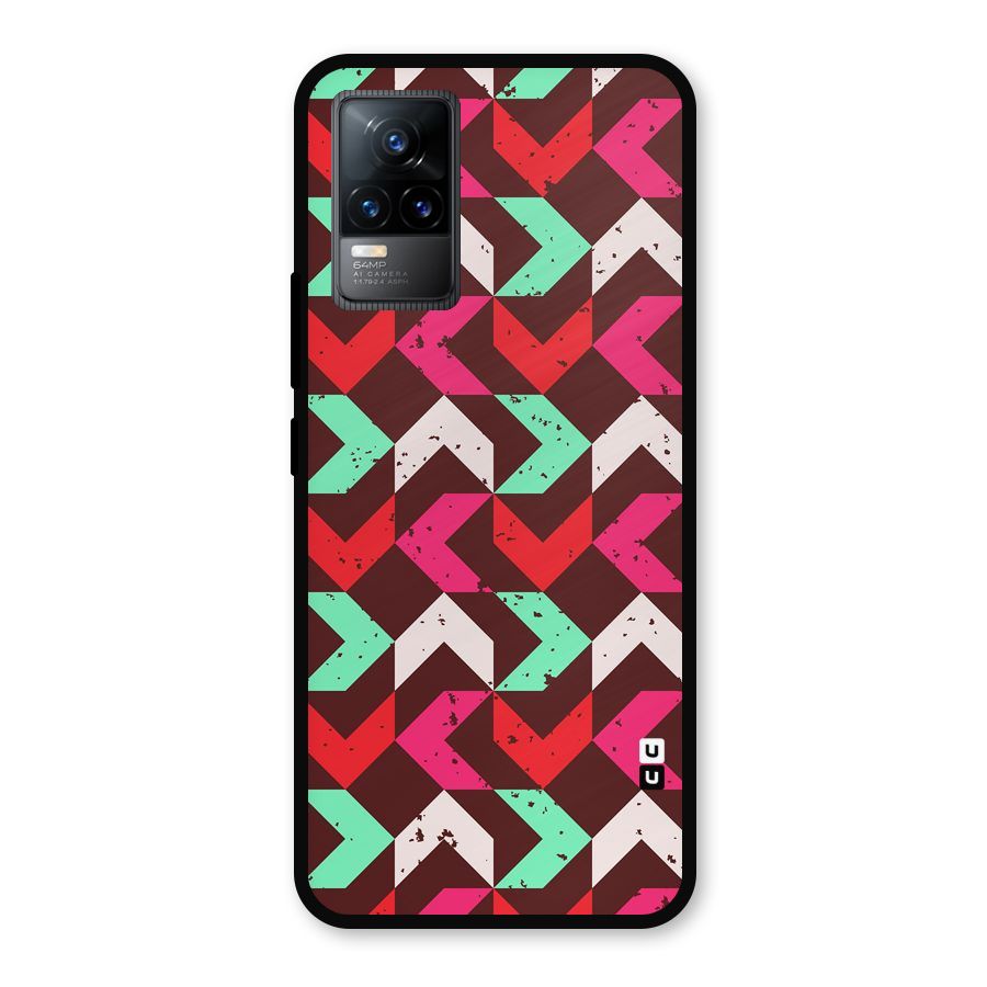Retro Red Pink Pattern Metal Back Case for Vivo Y73