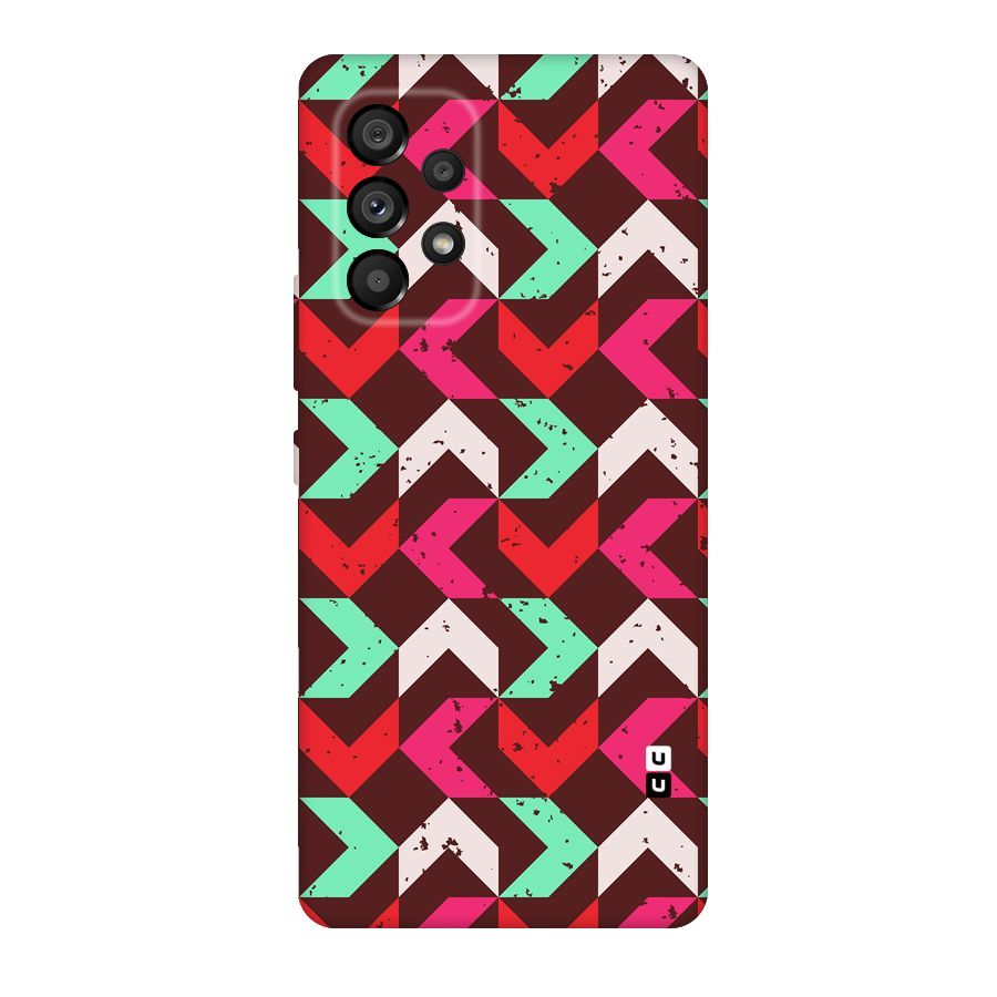 Retro Red Pink Pattern Original Polycarbonate Back Case for Galaxy A53 5G