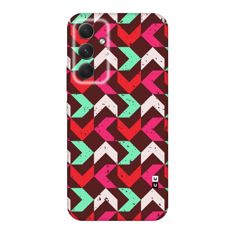 Retro Red Pink Pattern Original Polycarbonate Back Case for Galaxy A54