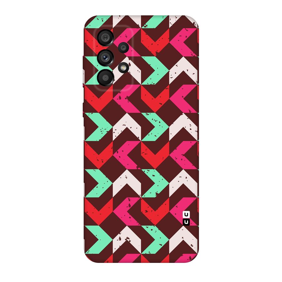 Retro Red Pink Pattern Original Polycarbonate Back Case for Galaxy A73 5G