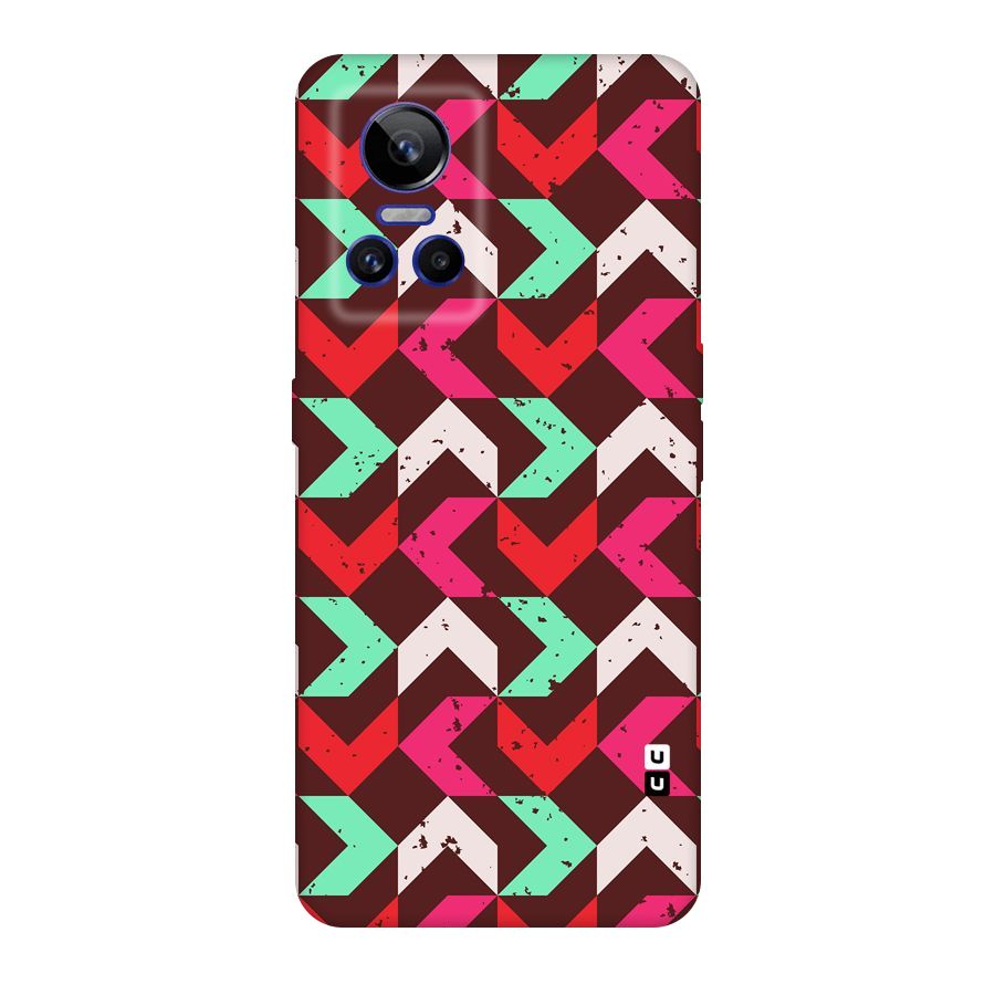 Retro Red Pink Pattern Original Polycarbonate Back Case for Realme GT Neo 3
