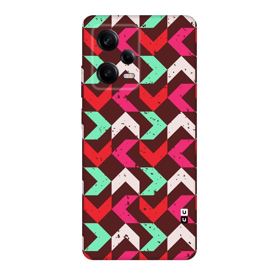 Retro Red Pink Pattern Original Polycarbonate Back Case for Redmi Note 12 Pro