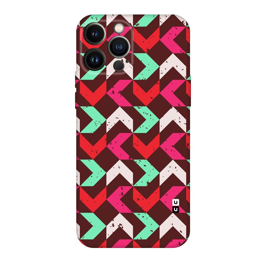 Retro Red Pink Pattern Original Polycarbonate Back Case for iPhone 13 Pro Max