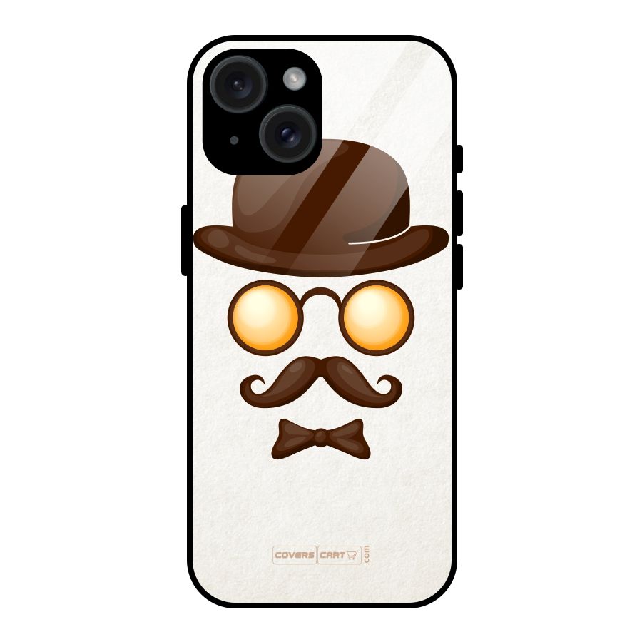 Retro Style Glass Back Case for iPhone 15