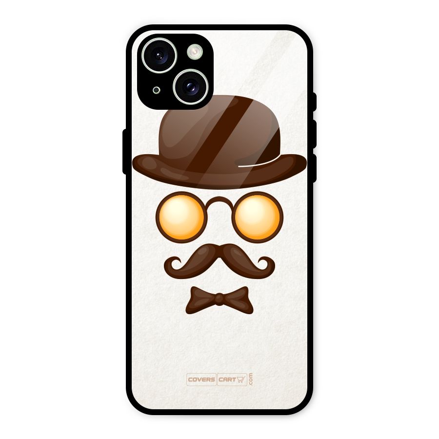 Retro Style Glass Back Case for iPhone 15 Plus