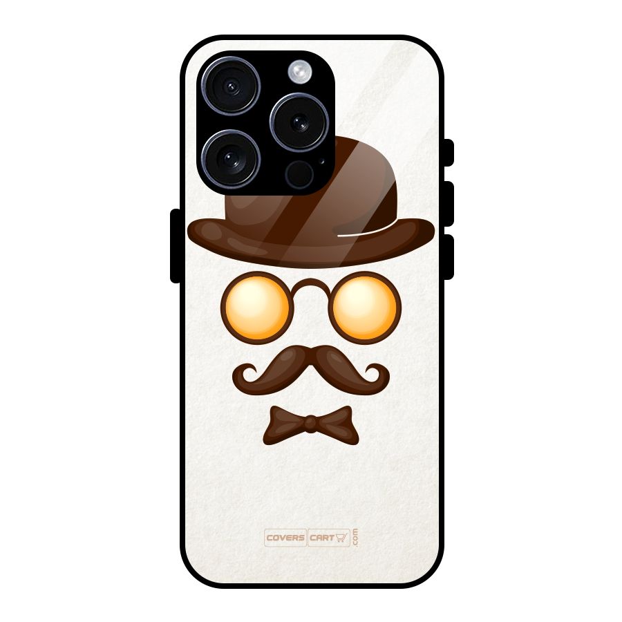 Retro Style Glass Back Case for iPhone 15 Pro