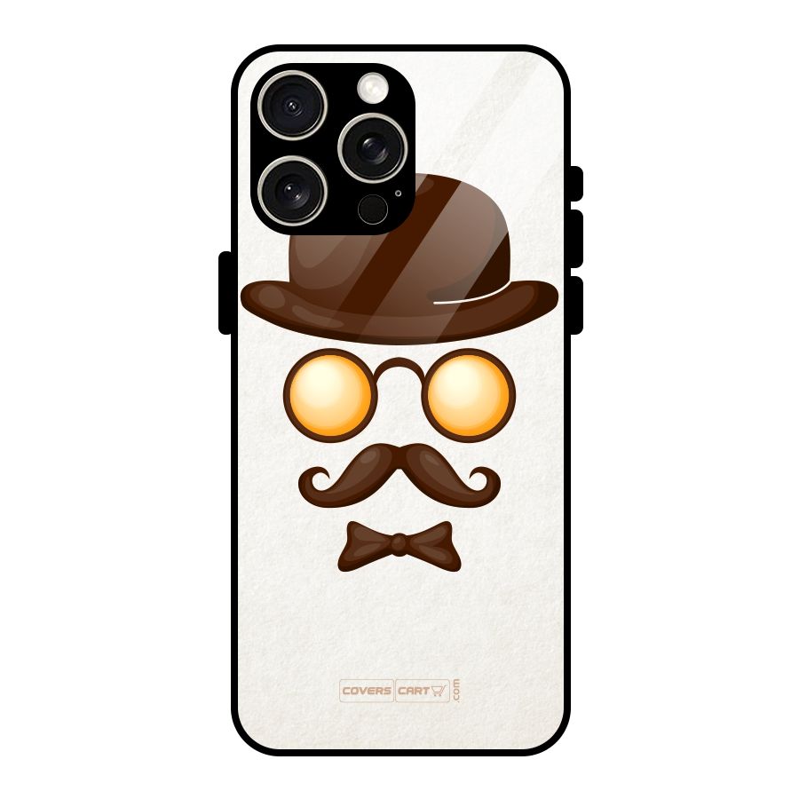 Retro Style Glass Back Case for iPhone 15 Pro Max