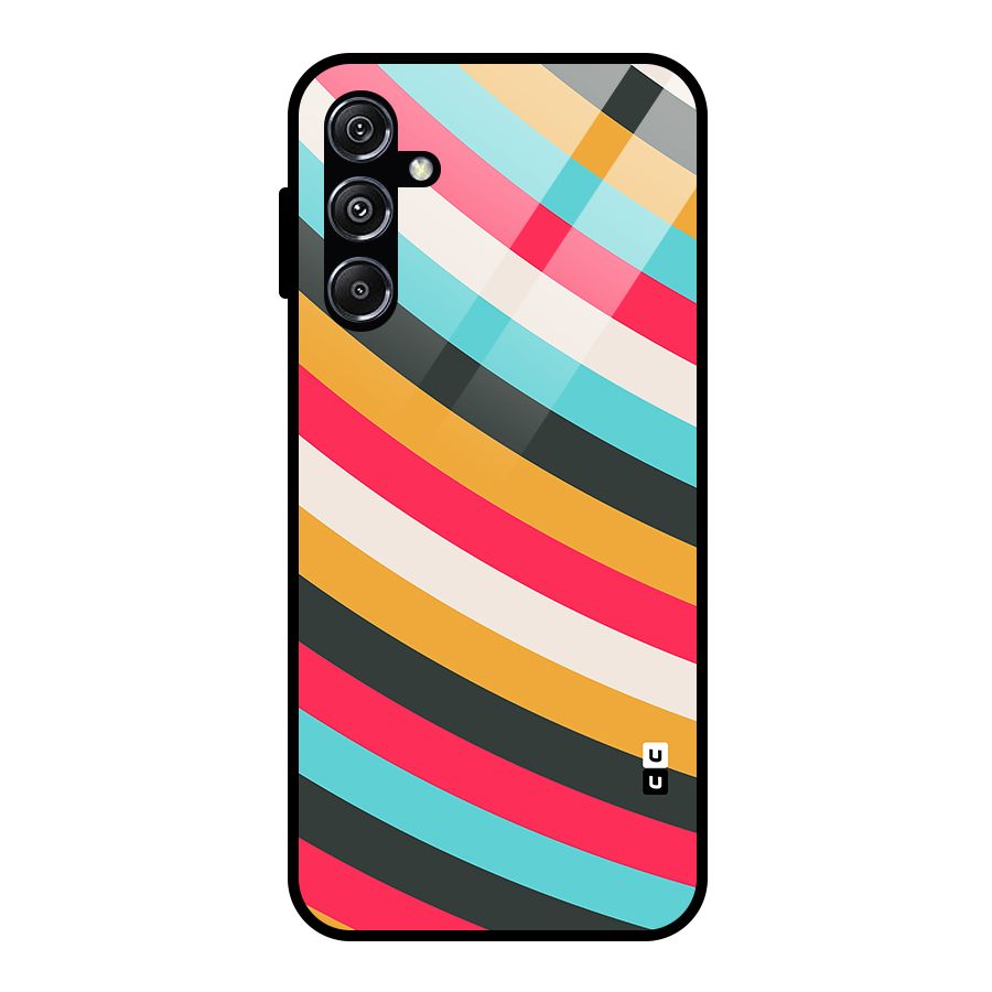 Retro Style Minimal Curves Glass Back Case for Galaxy M34 5G