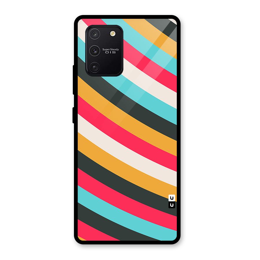 Retro Style Minimal Curves Glass Back Case for Galaxy S10 Lite