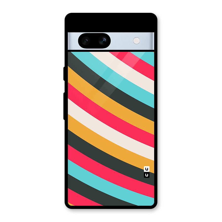 Retro Style Minimal Curves Glass Back Case for Google Pixel 7a