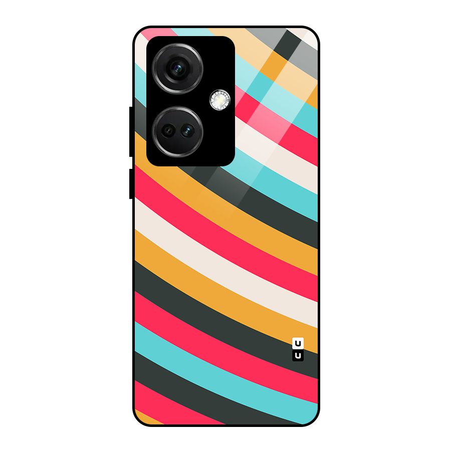 Retro Style Minimal Curves Glass Back Case for OnePlus Nord CE 3 5G