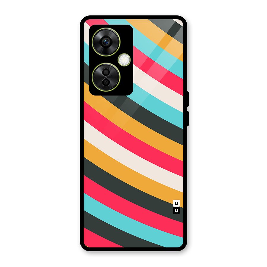 Retro Style Minimal Curves Glass Back Case for OnePlus Nord CE 3 Lite